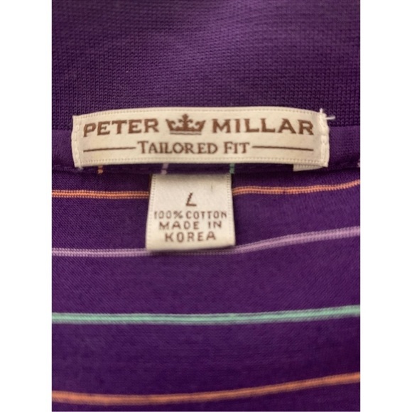 - Peter Millar 100% Cotton Strped Short Sleeve Shirt - Picture 6 of 7